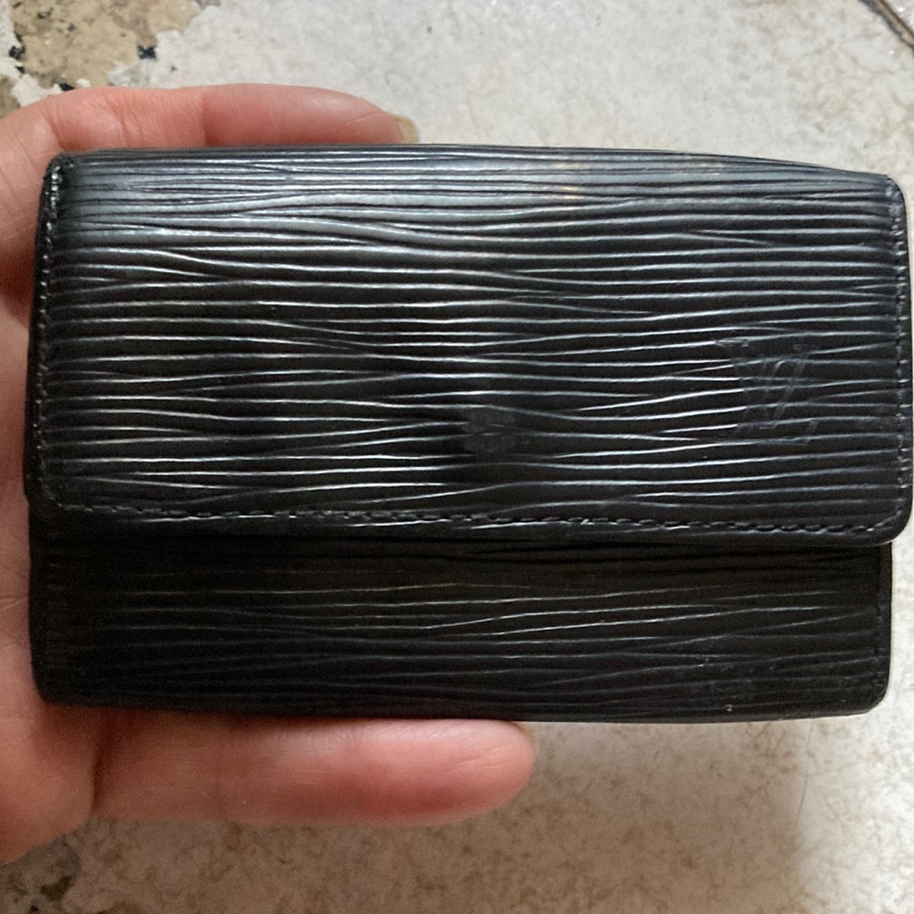 Louis Vuitton Black Epi Leather Key & Card Holder